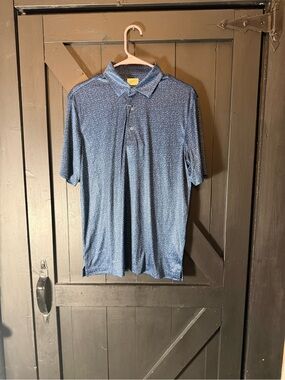 Greg Norman Collection Navy Microprint Polo